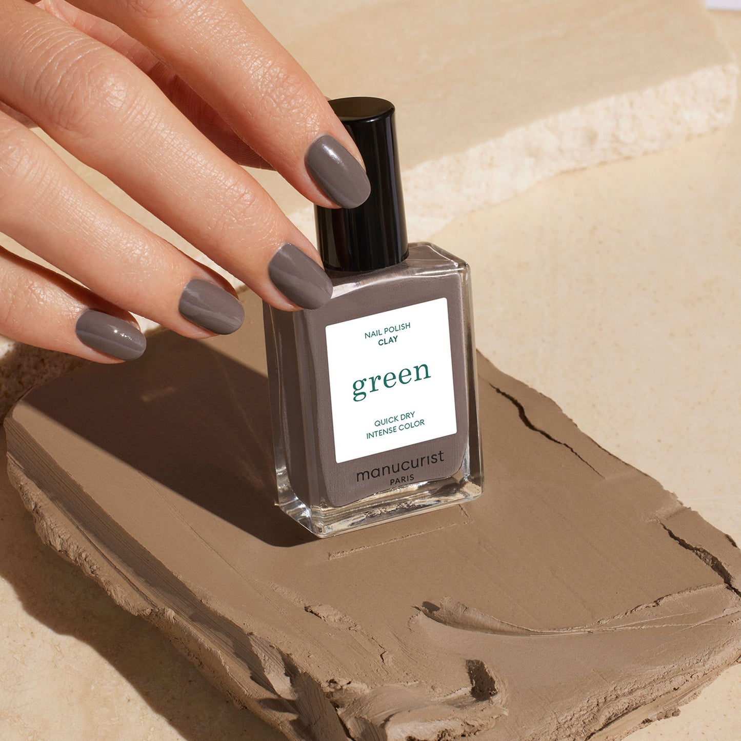 Green Natural Nail Polish - Clay