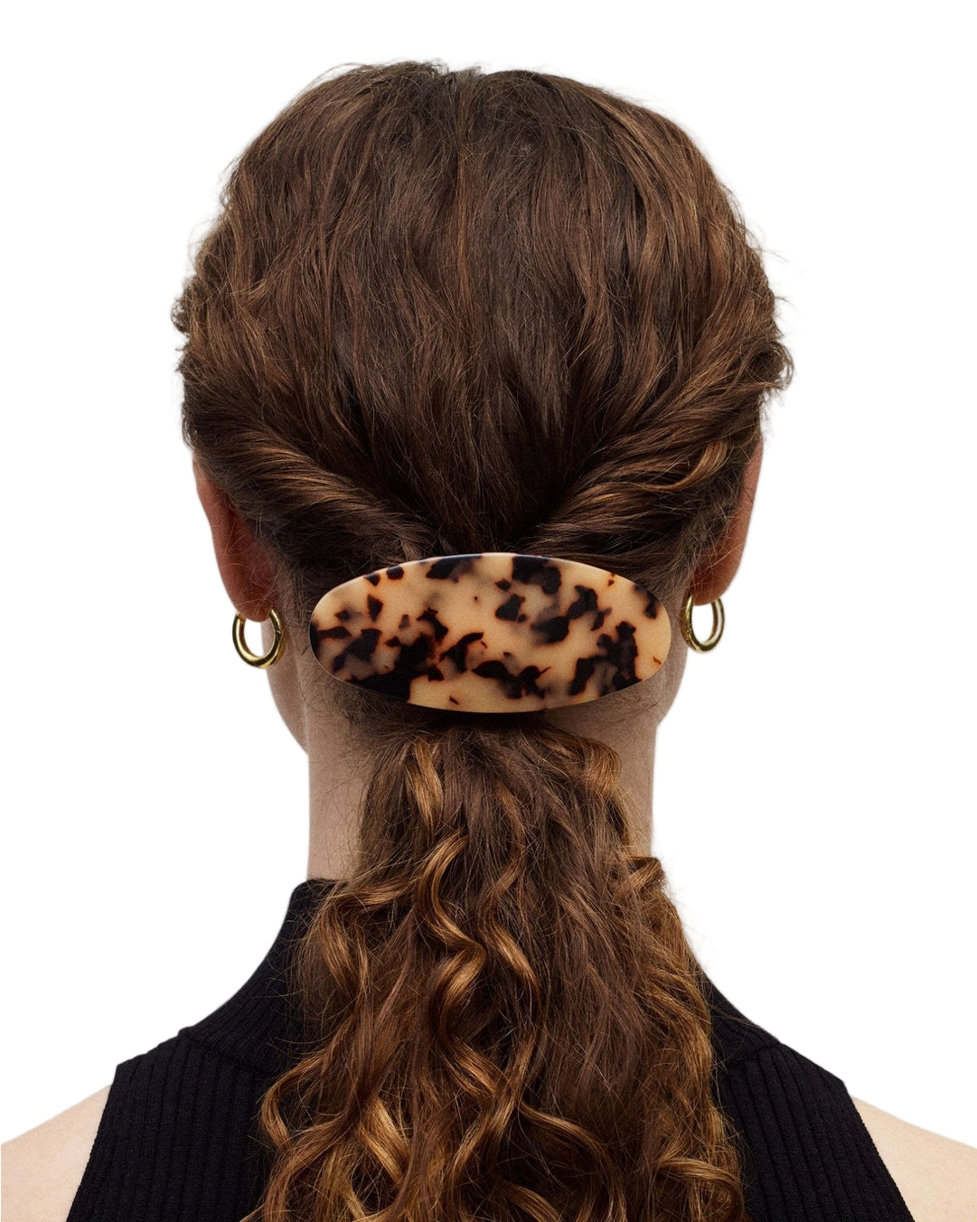 Jumbo Oval Barrette in Blonde Tortoise