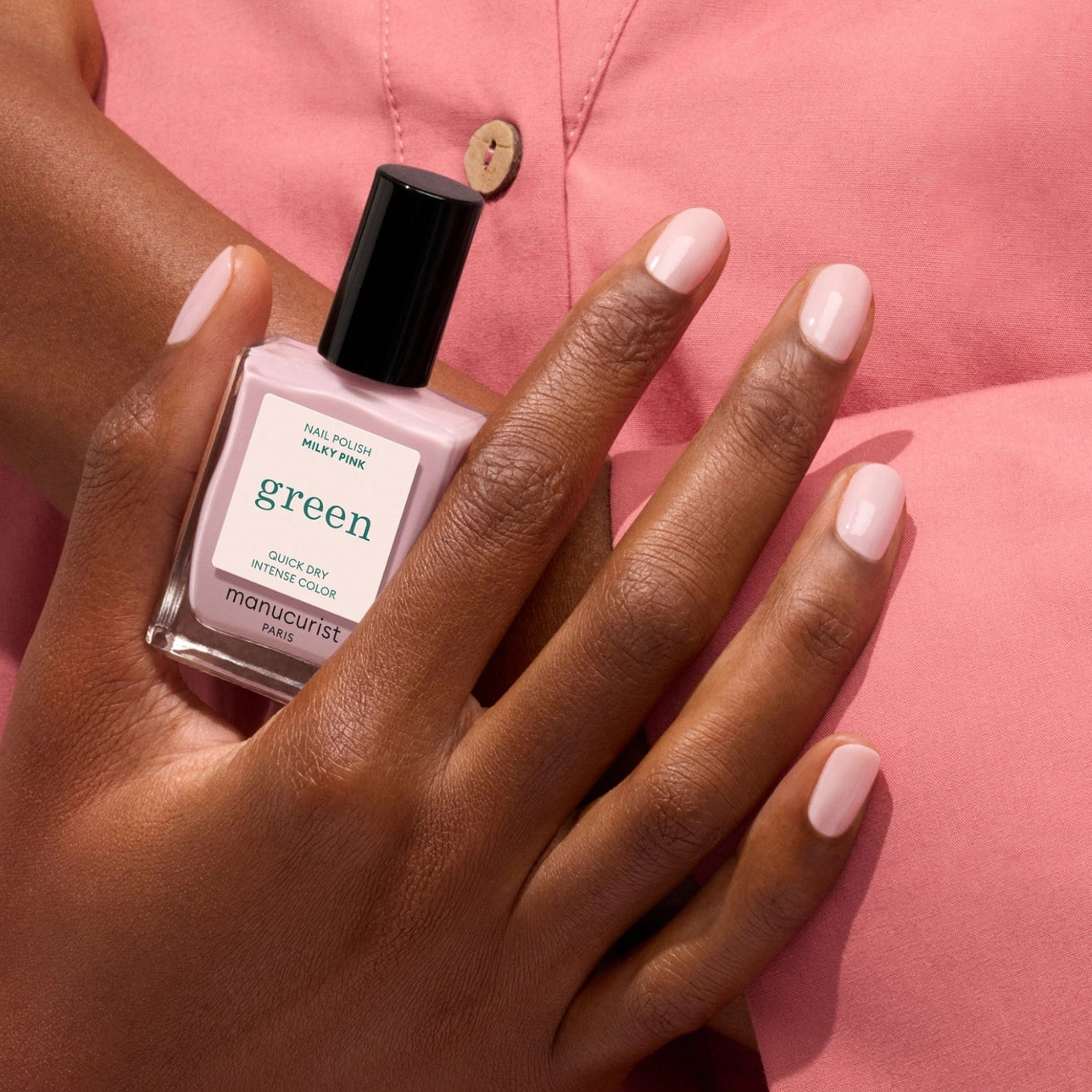 Green Natural Nail Polish - Milky Pink