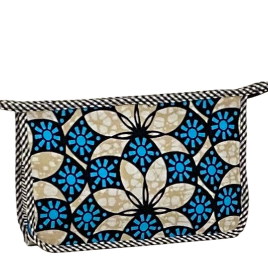 Mini Holdall -  turquoise & white mosaic