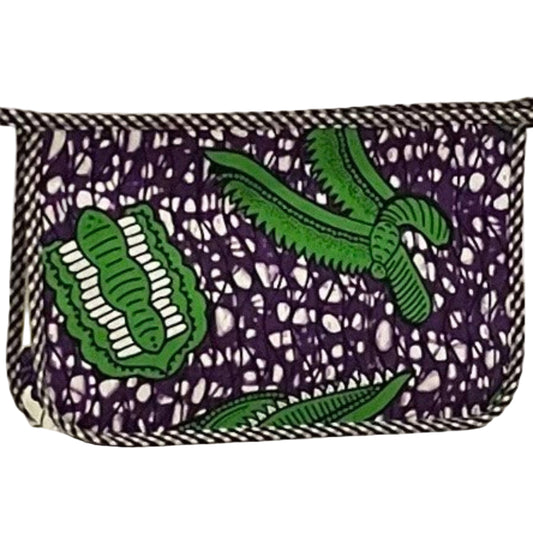 Mini Holdall -  green botanical on black