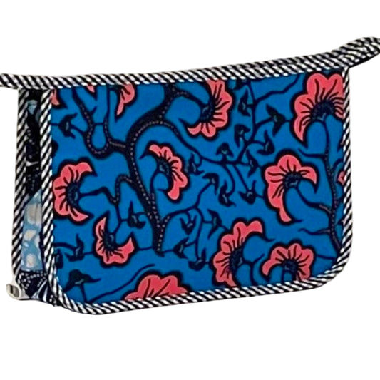 Mini Holdall - Blue/pink flowers