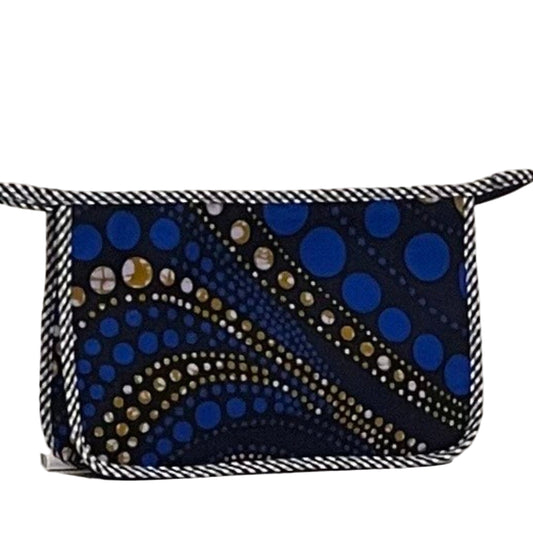 Mini Holdall - Cobalt batik dots