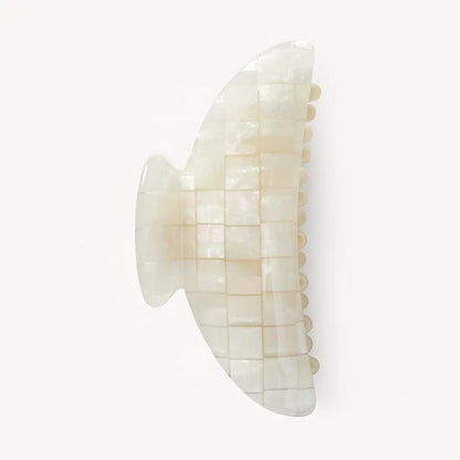 Midi Heirloom Claw in Opalite Shell Checker