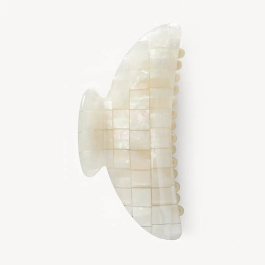 Midi Heirloom Claw in Opalite Shell Checker